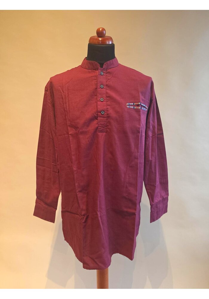 Overhemd bordeaux rood