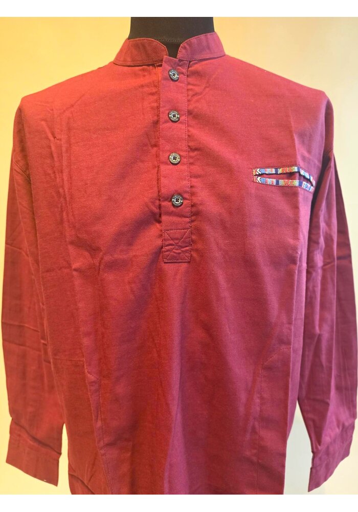 Overhemd bordeaux rood