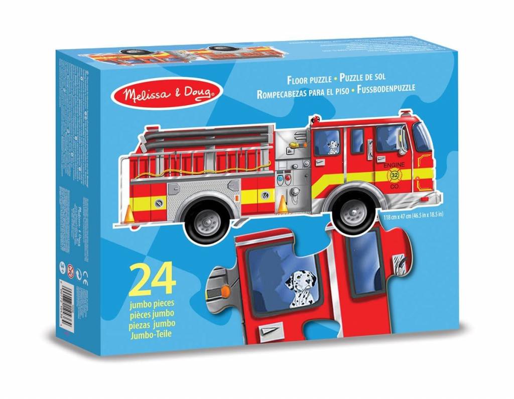 Floor Puzzle Giant Fire Engine 24pcs Celebrations And Toys