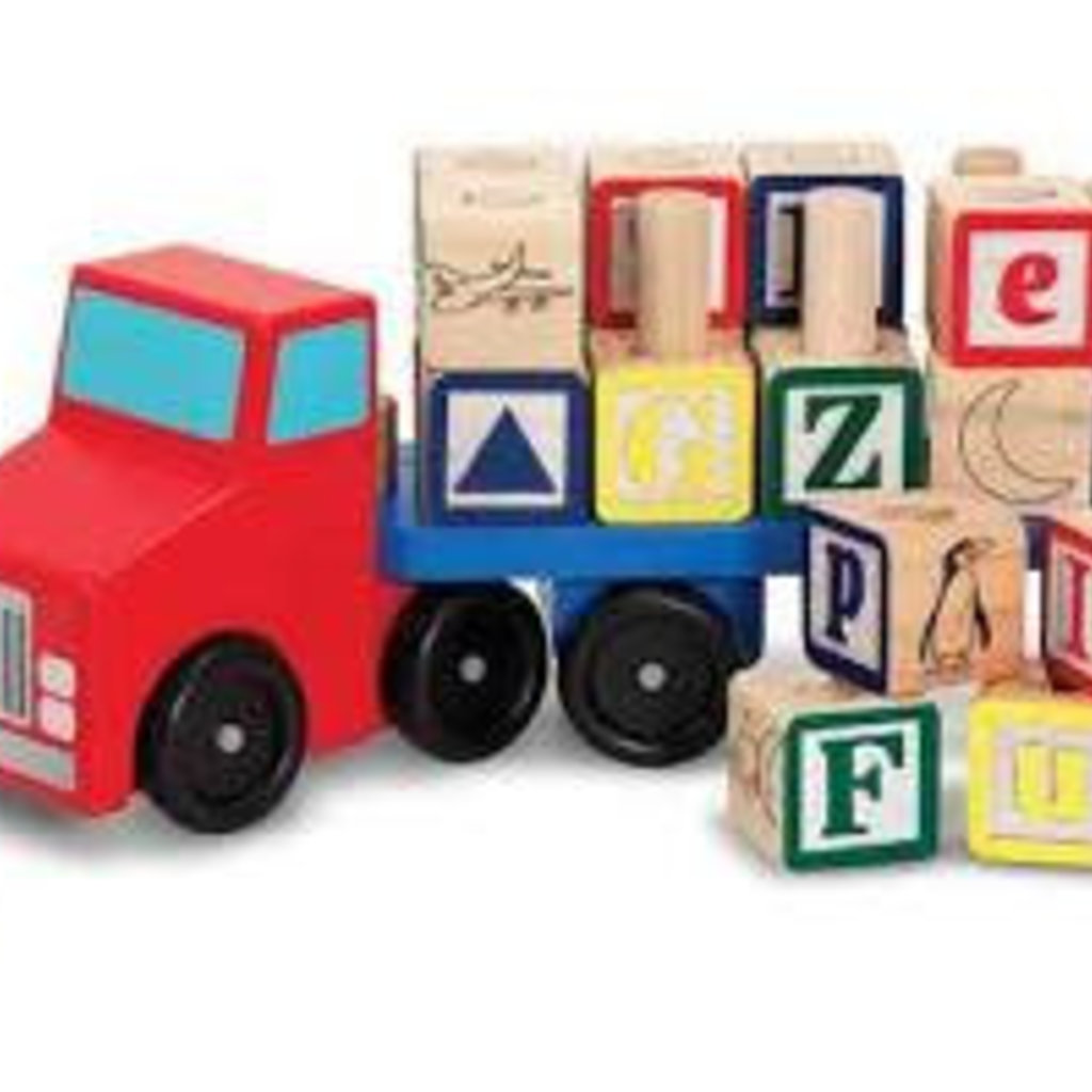 melissa and doug alphabet blocks wooden truck