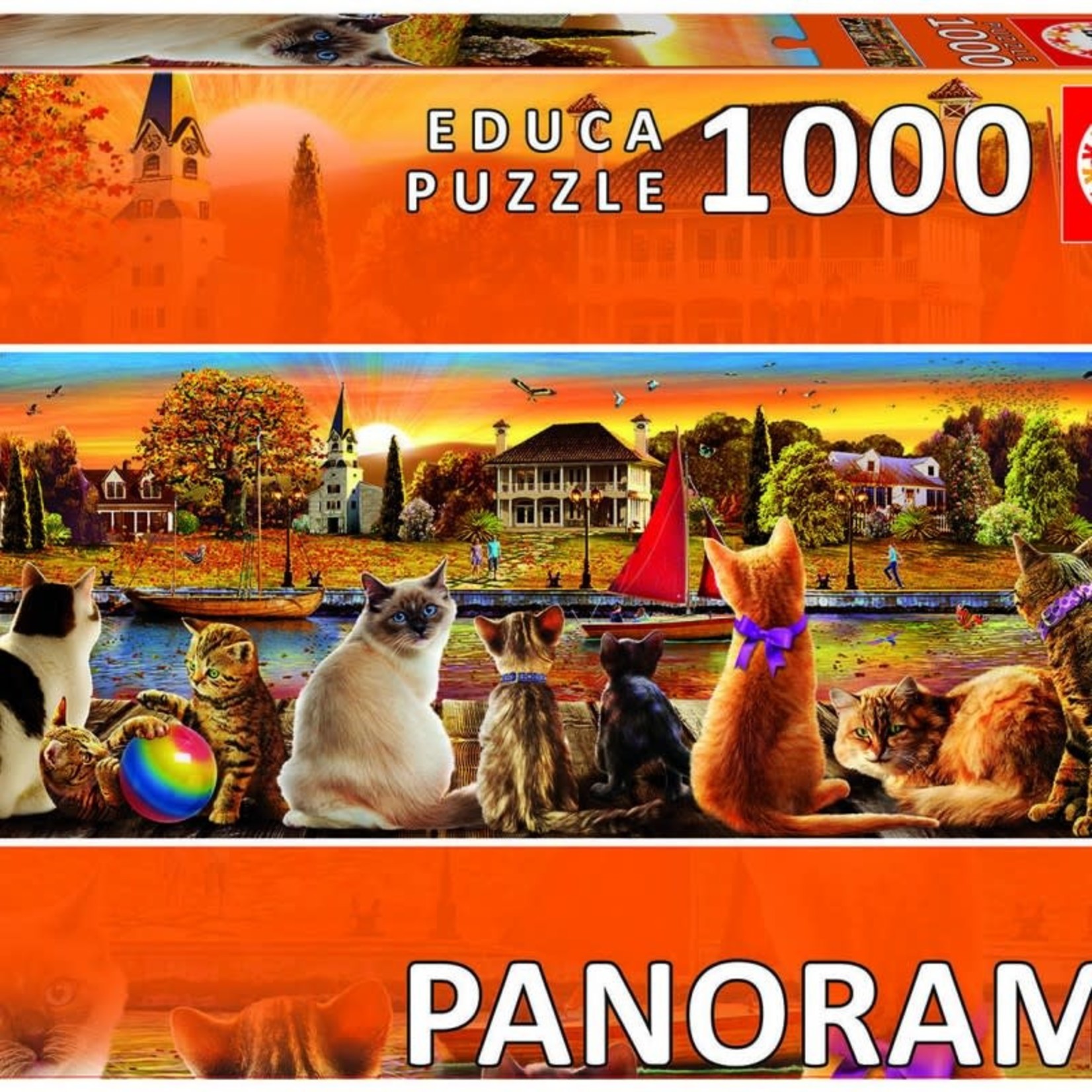 Educa 1000pcs - Cats on the Quay Panorama Puzzle