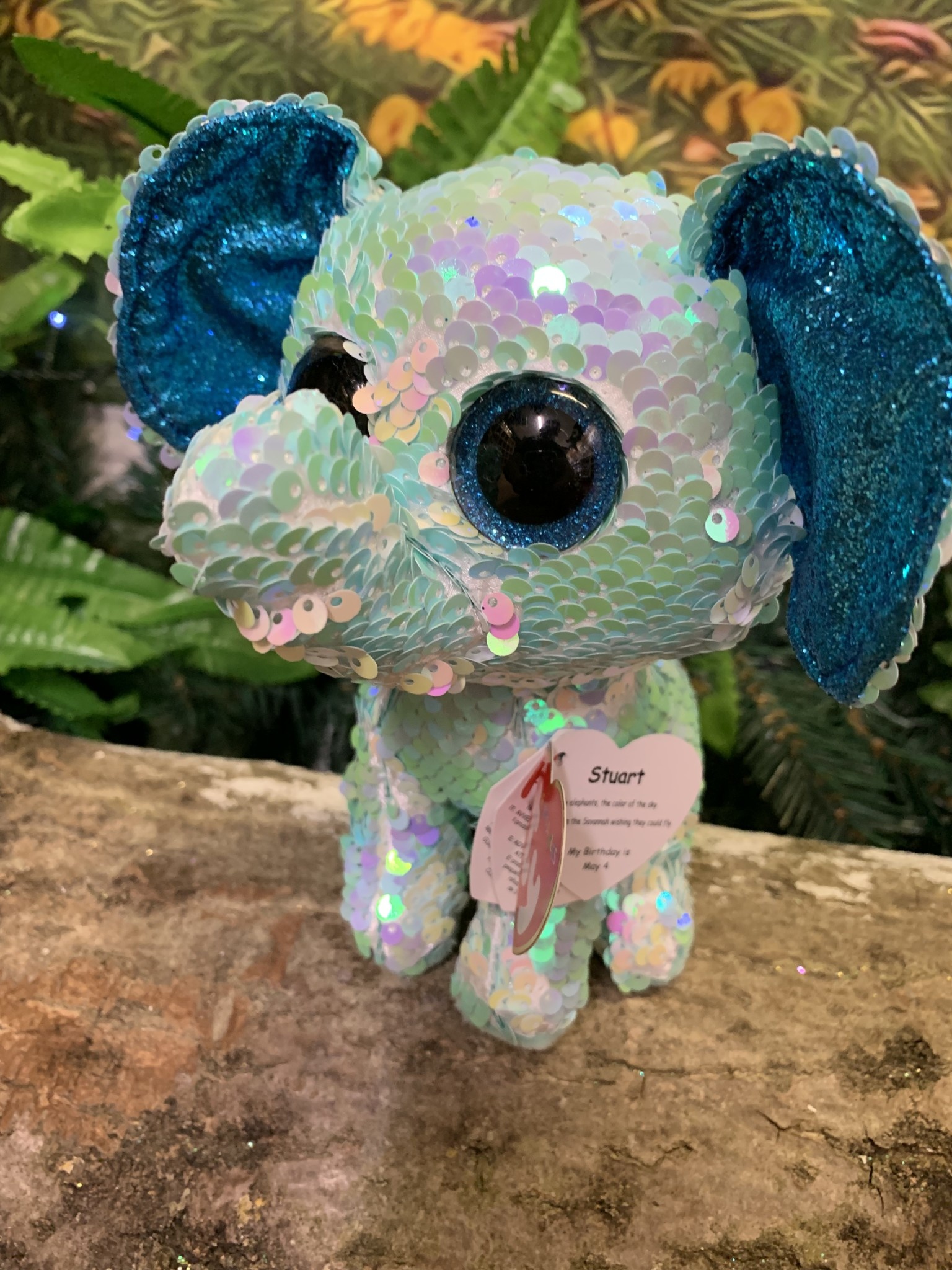 ty flippable sequin stuart elephant beanie boo