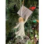 Gisela Graham Pale Green Resin Fairy Girl with Snowflake Hanging Decoration