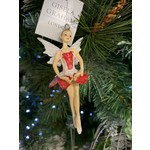 Gisela Graham Red & White Pixie Arms Down Hanging Decoration