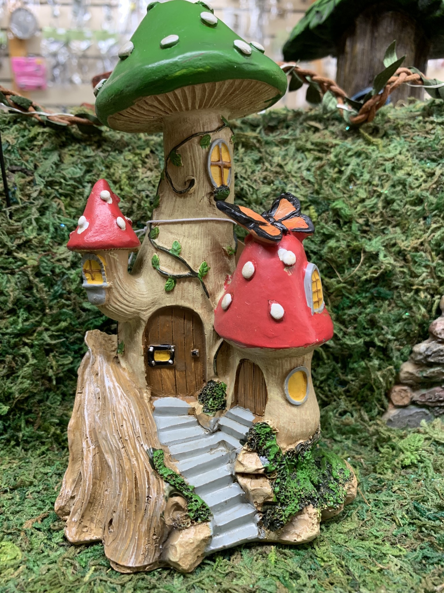 Mushroom Cluster Fairy House - Celebrations and Toys