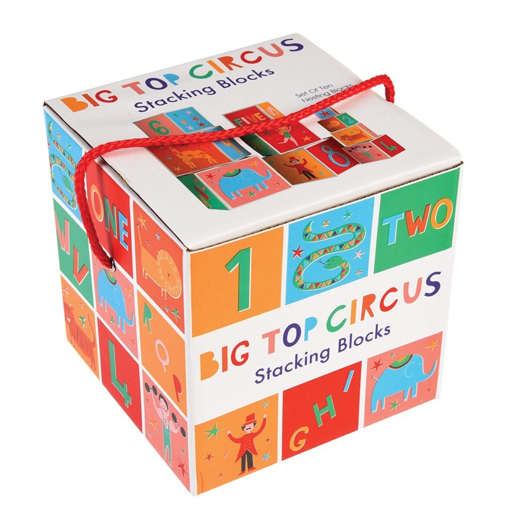 Big Top Circus Nesting / Stacking Blocks - Set of 10
