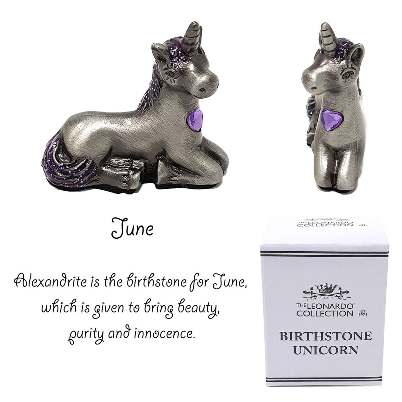 The Leonardo Collection Birthstone Unicorn