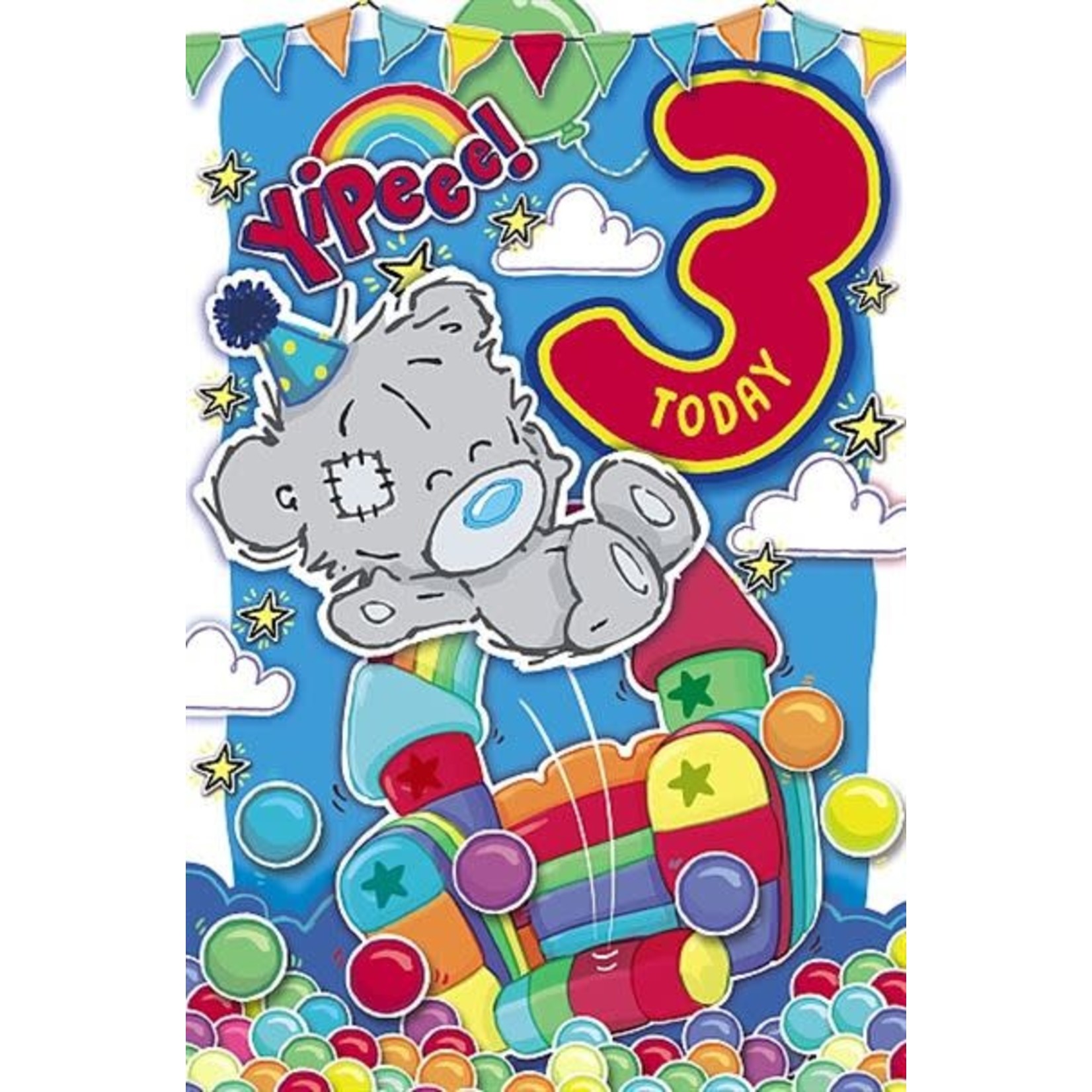 Me to You 3rd Birthday Dinky Bear Card - Yipeee!