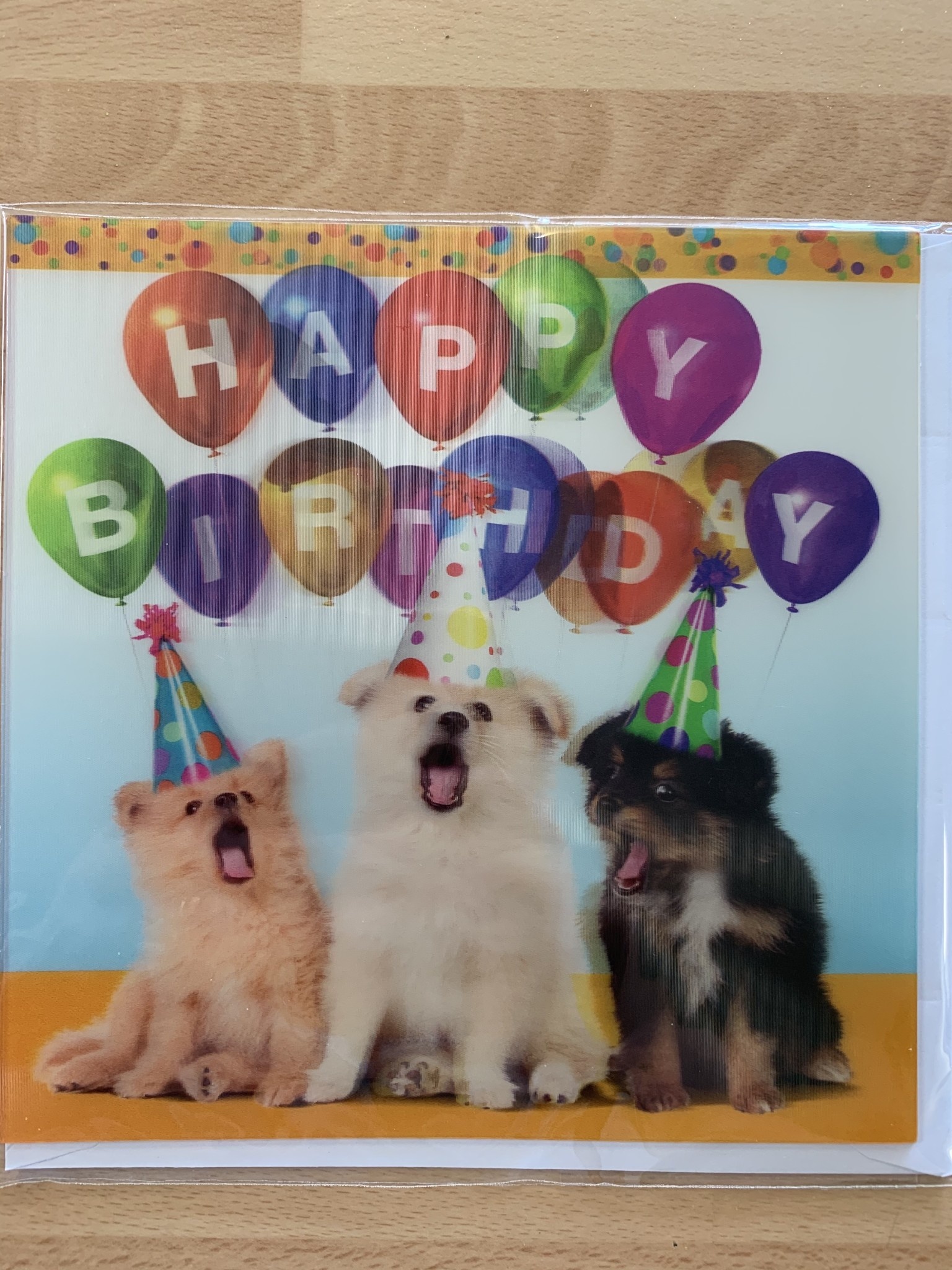 3d Birthday Dogs In Party Hats Card Celebrations And Toys