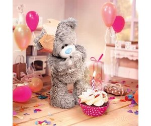 3d Birthday Bear In Party Hat Card Celebrations And Toys