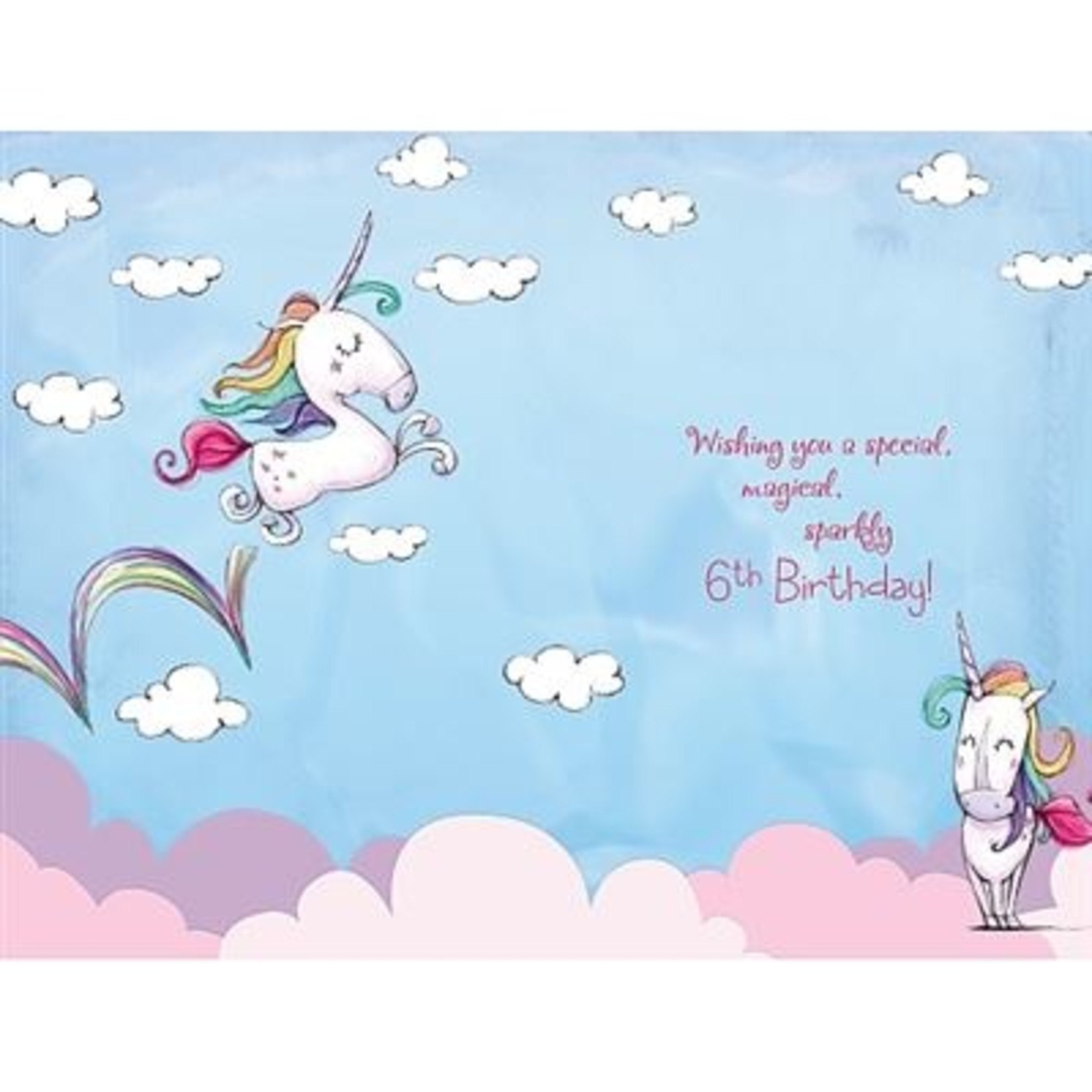 Wishing Well Studios Unicorn 6th Birthday Card