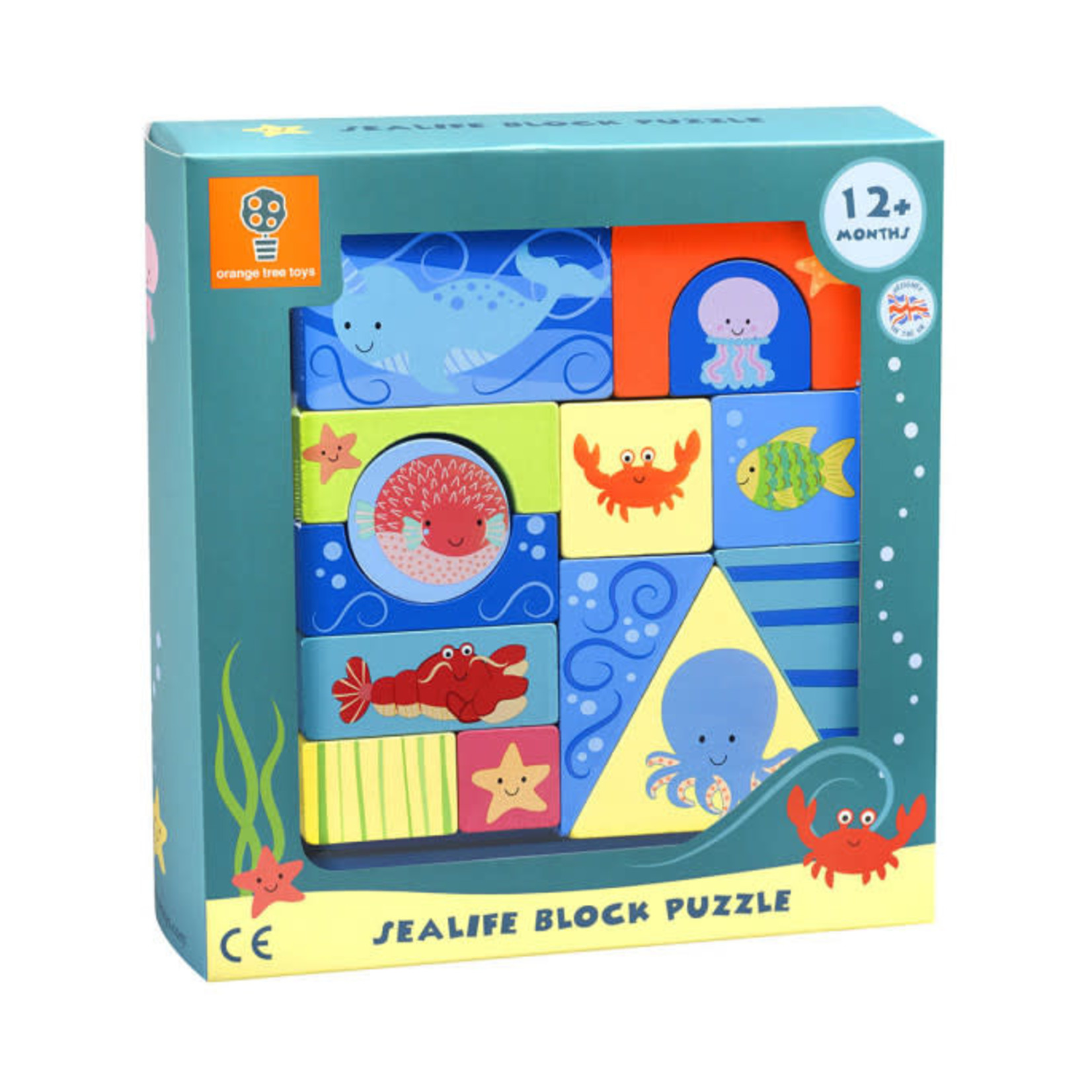 Orange Tree Toys Wooden Sealife Block Puzzle