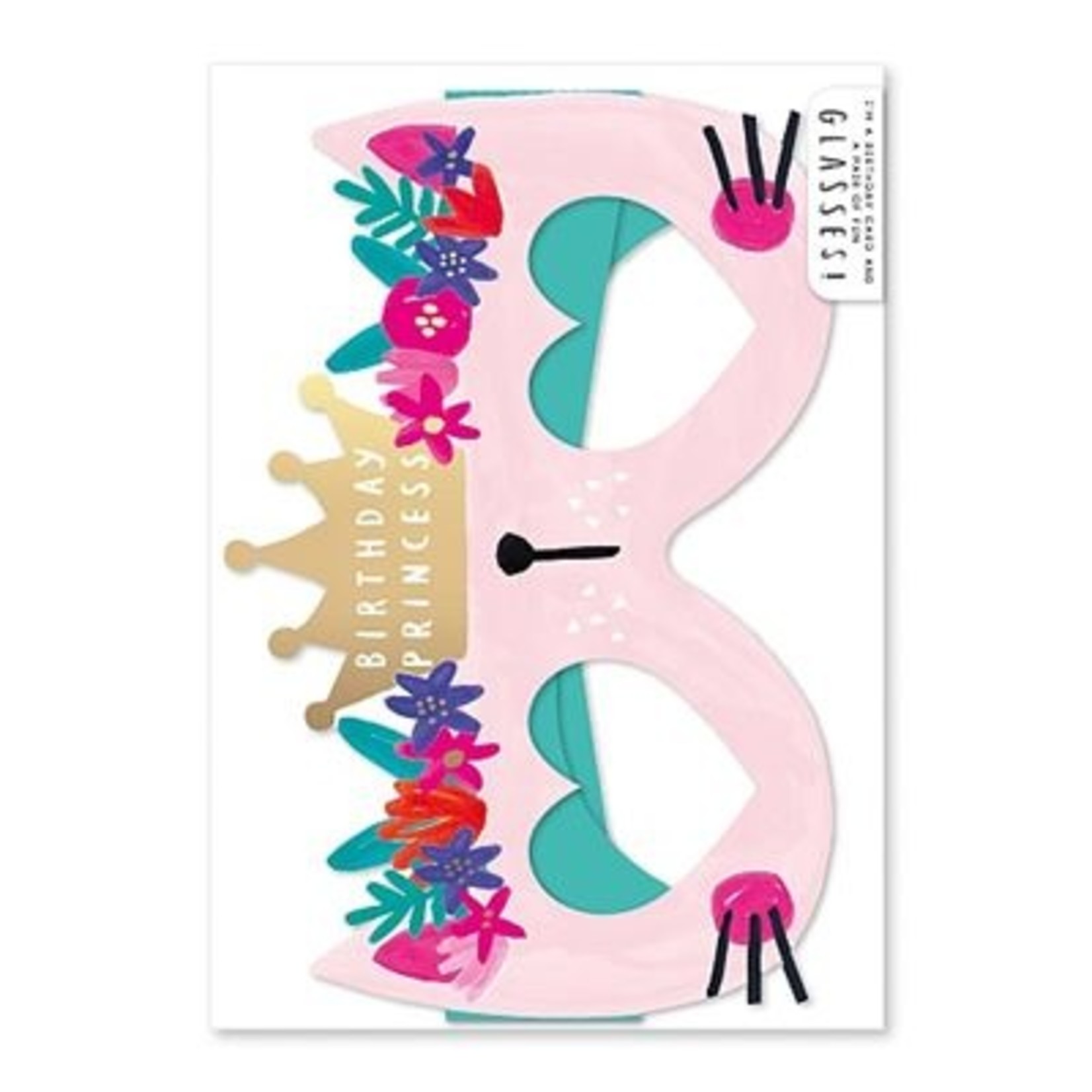 Hotchpotch Princess Cat Glasses Birthday Card