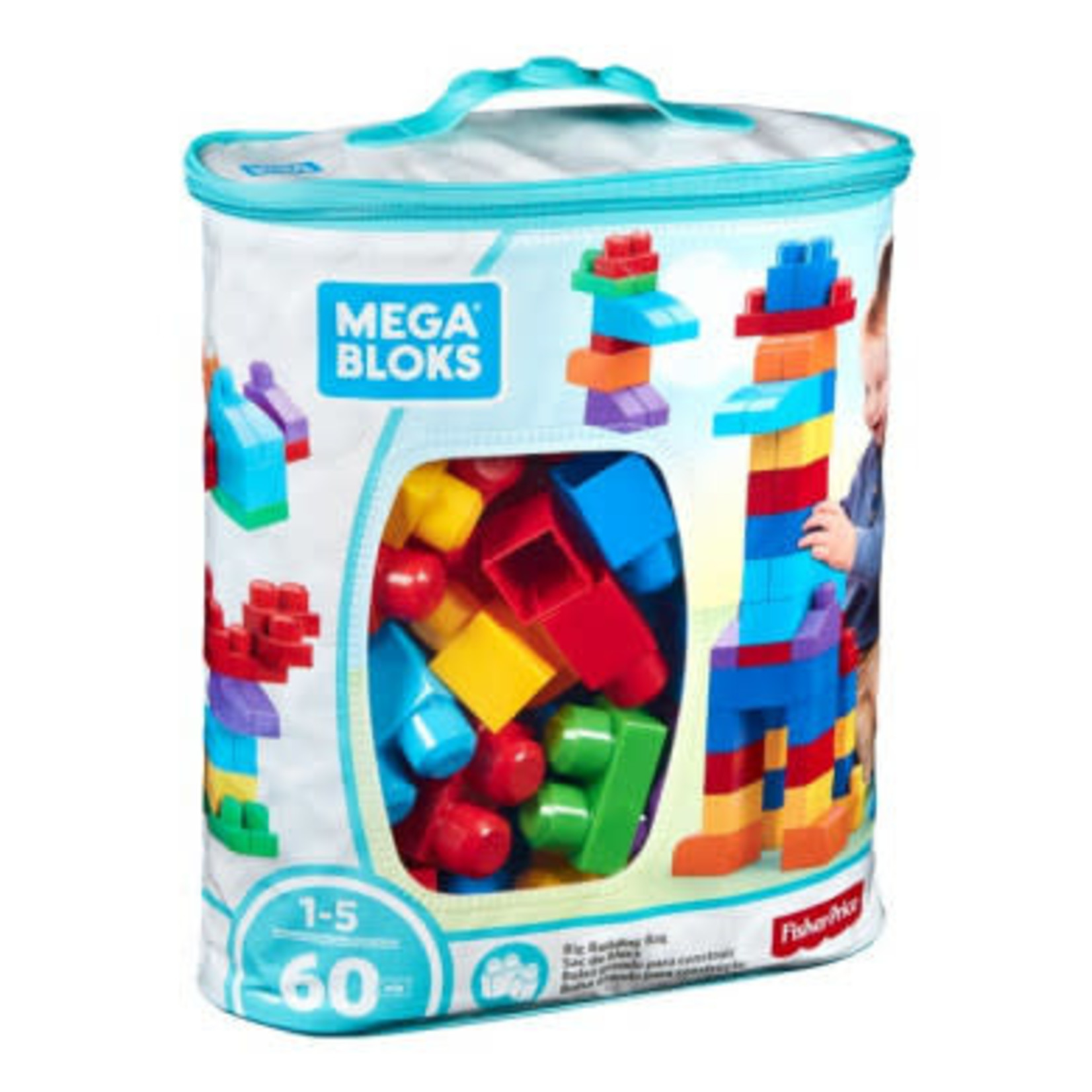 Mega Bloks Mega Bloks Building Bag Assortment  - 60pcs - Blue