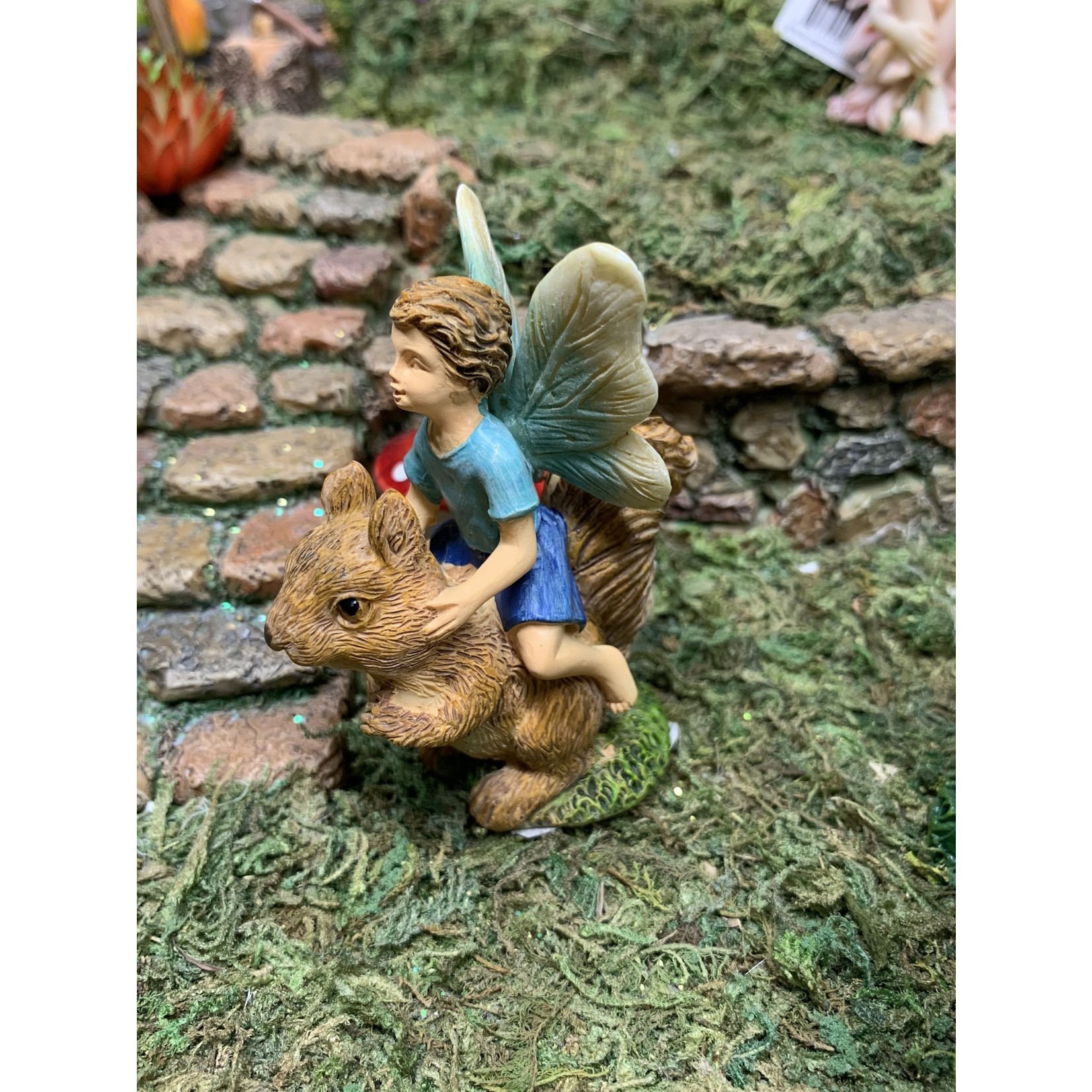 Woodland Knoll Woodland Knoll - Resin Boy Riding Squirrel