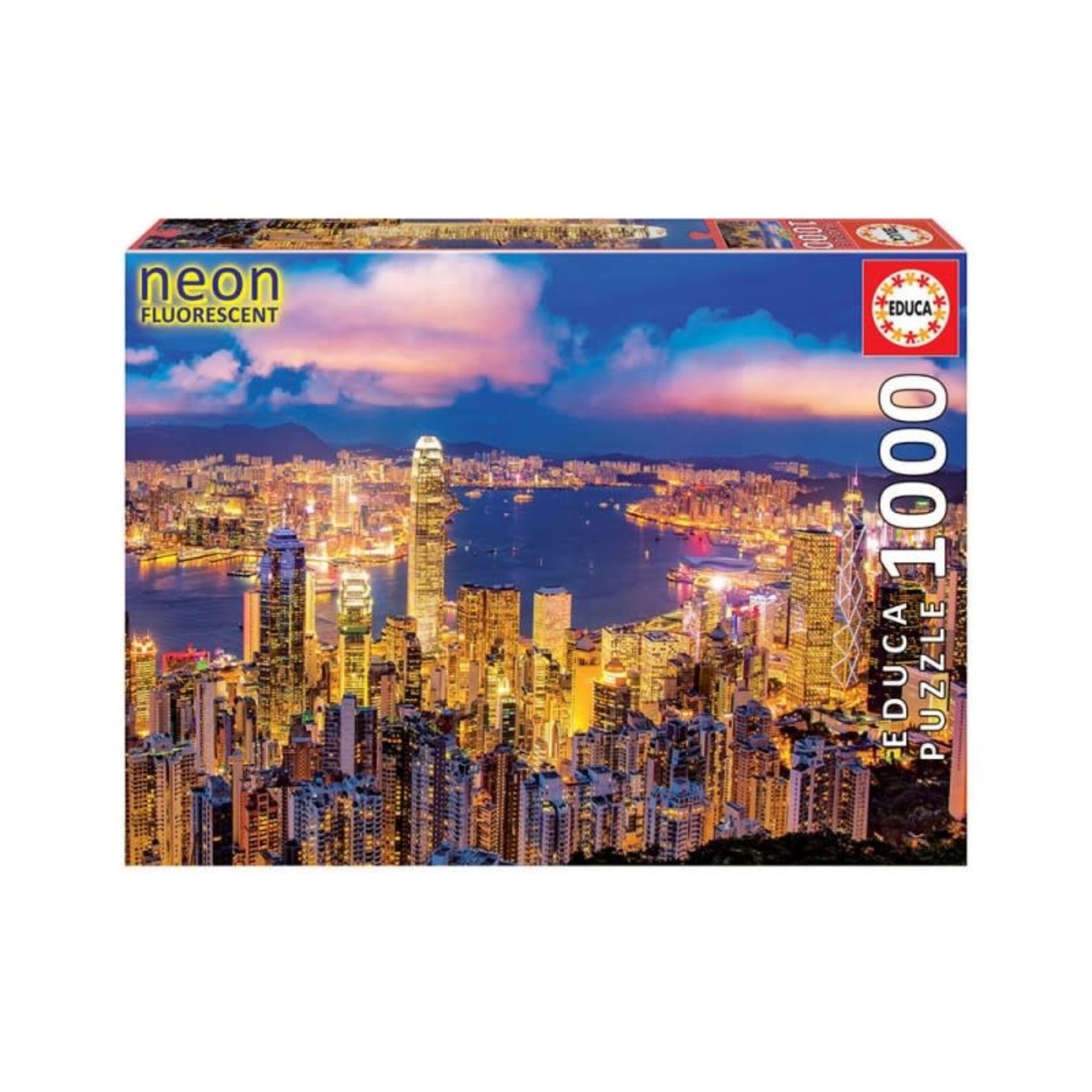 Educa 1000pcs - Neon Hong Kong Skyline Puzzle