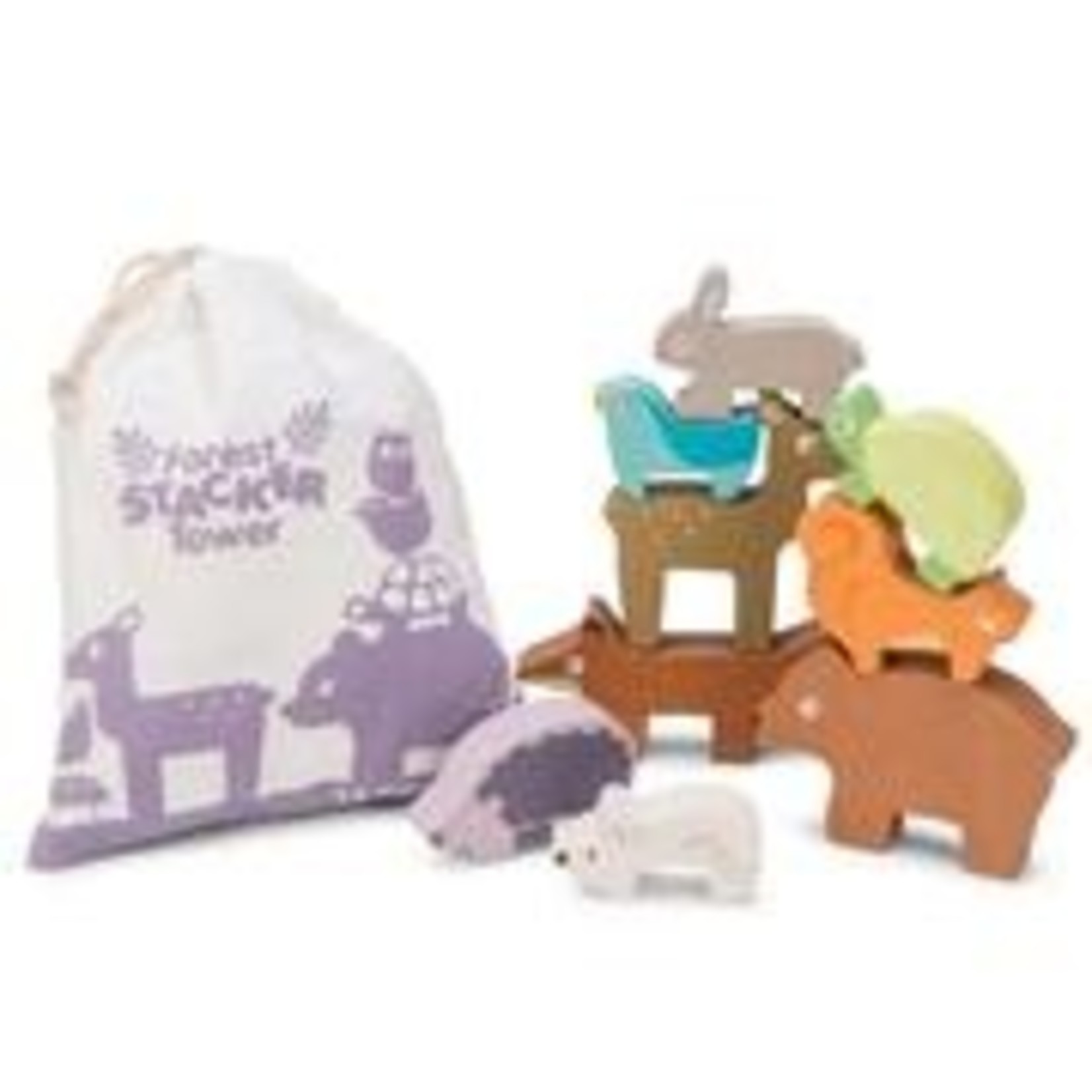 Petilou Forest Stacking Animal Tower & Bag