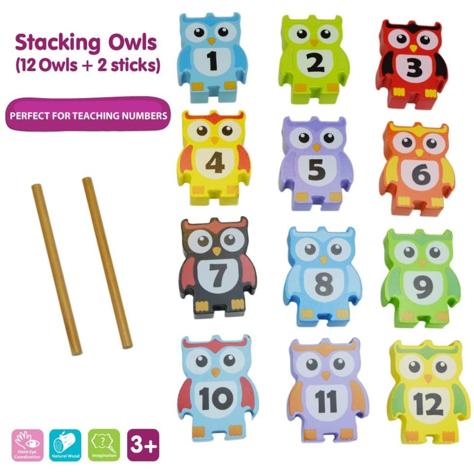 Jumini Wooden Stacking Owl Game