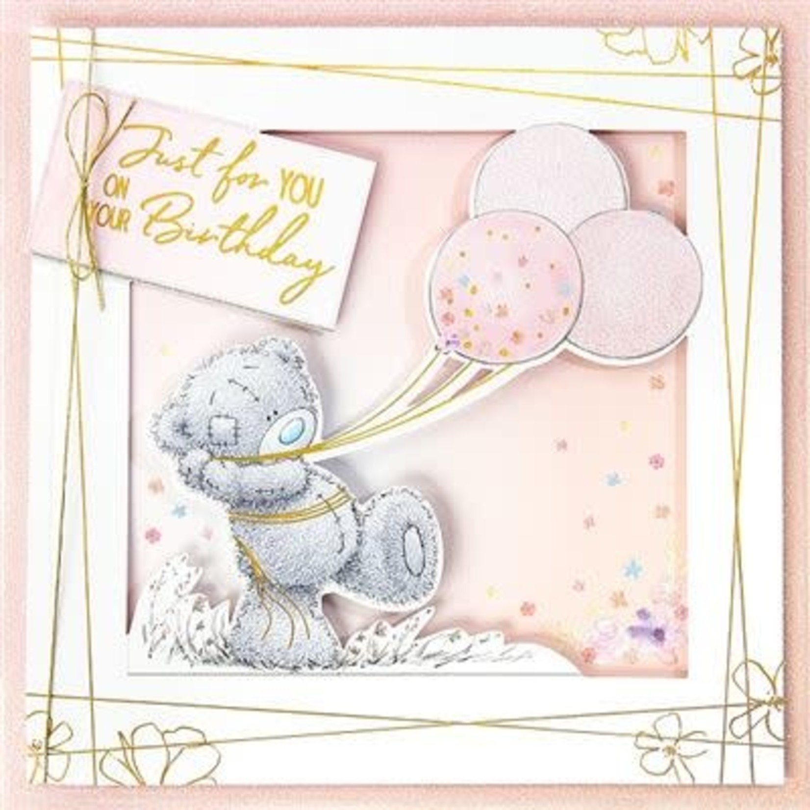 Me to You Tatty Ted Bear Holding Balloons Birthday Card