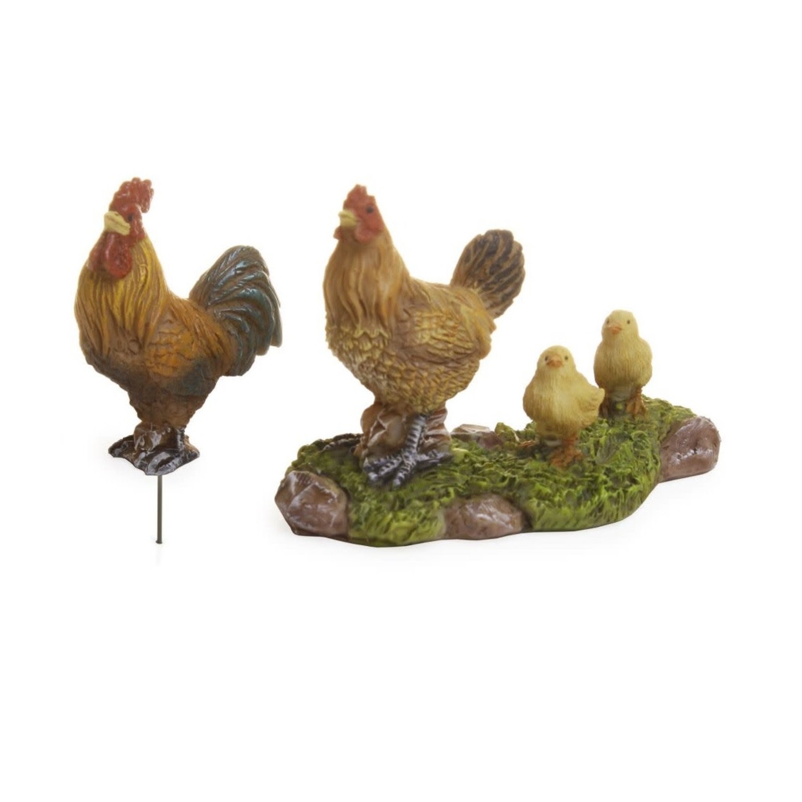 Woodland Knoll Woodland Knoll - Resin Rooster with Chickens