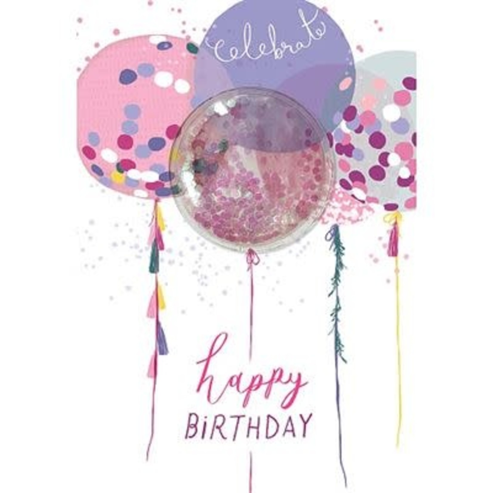 Hotchpotch Glitter Ball Balloons Birthday Card