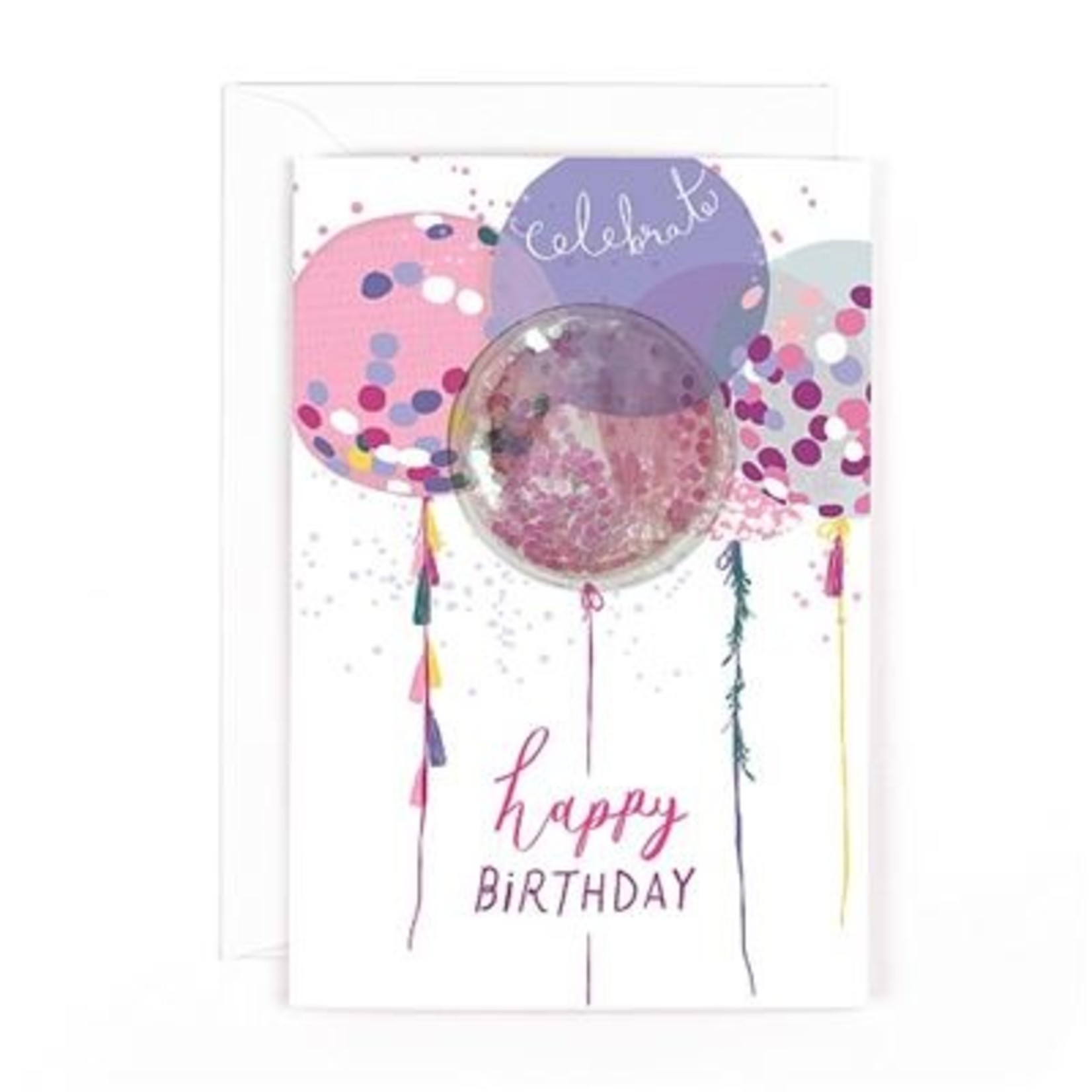 Hotchpotch Glitter Ball Balloons Birthday Card