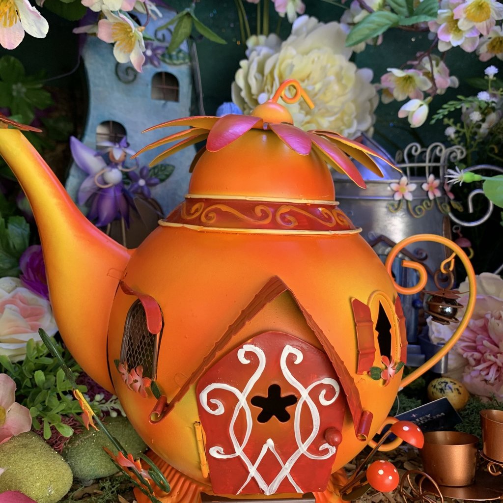 Fairy Kingdom Fairy Kingdom - Orange Teapot Fairy House