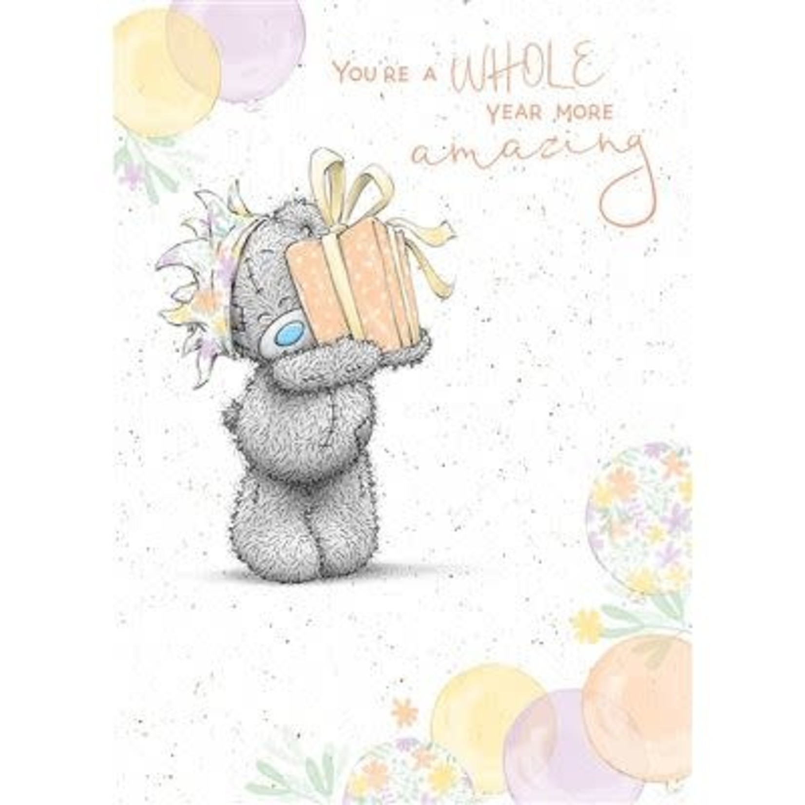 Me to You Birthday Bear Holding Gift Birthday Card