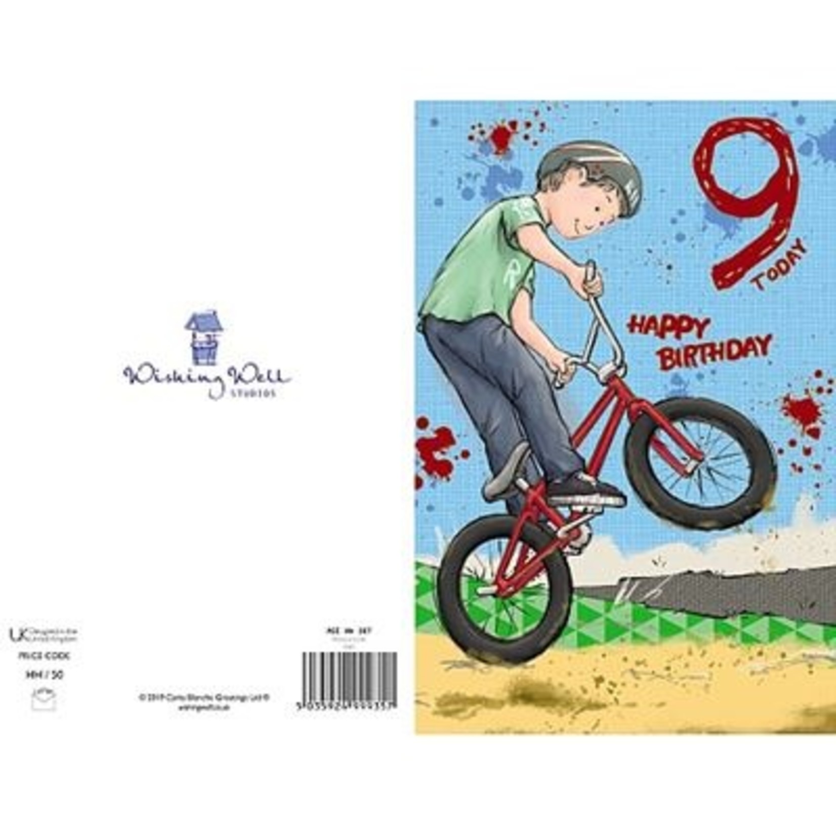 Wishing Well Studios 9th Birthday Bike Card