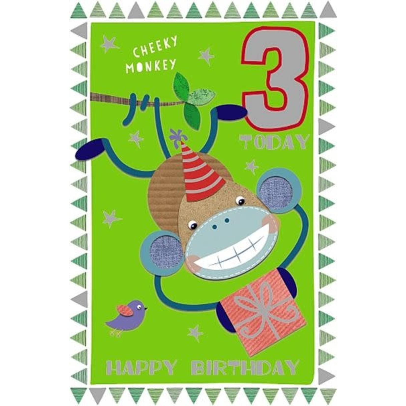 Wishing Well Studios Cheeky Monkey 3rd Birthday Card