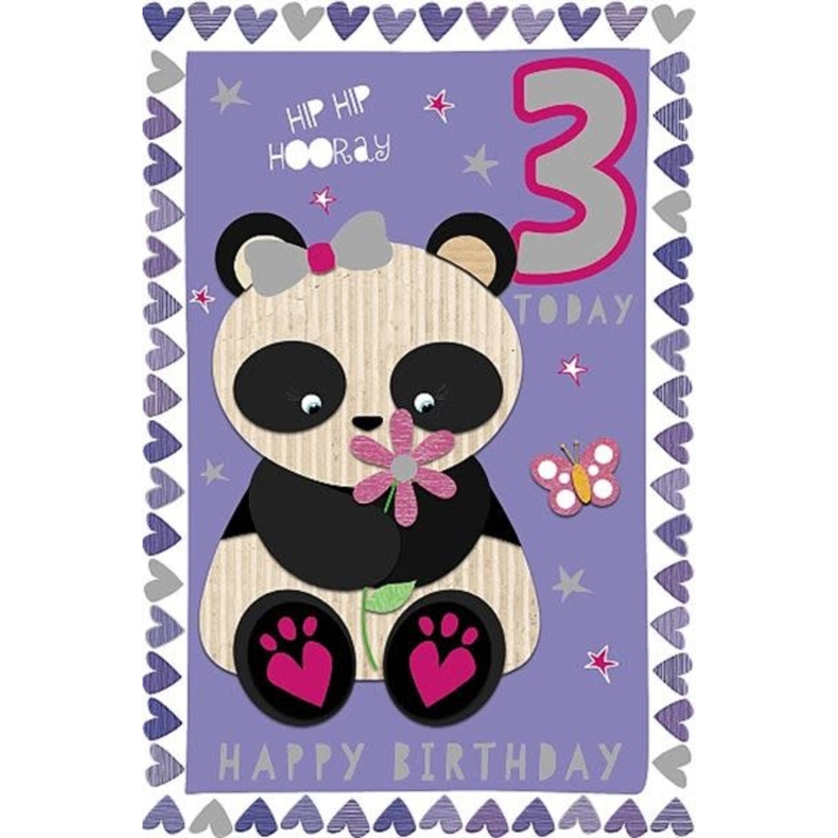 Wishing Well Studios Fun Panda 3rd Birthday Card