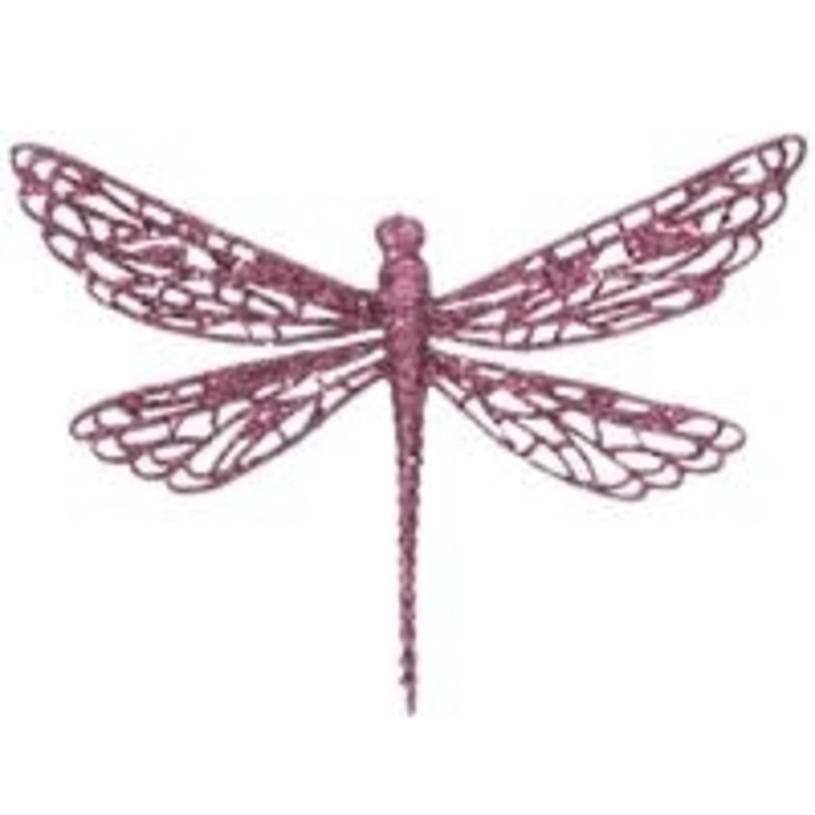 Gisela Graham Mauve Glitter Dragonfly Clip Decoration