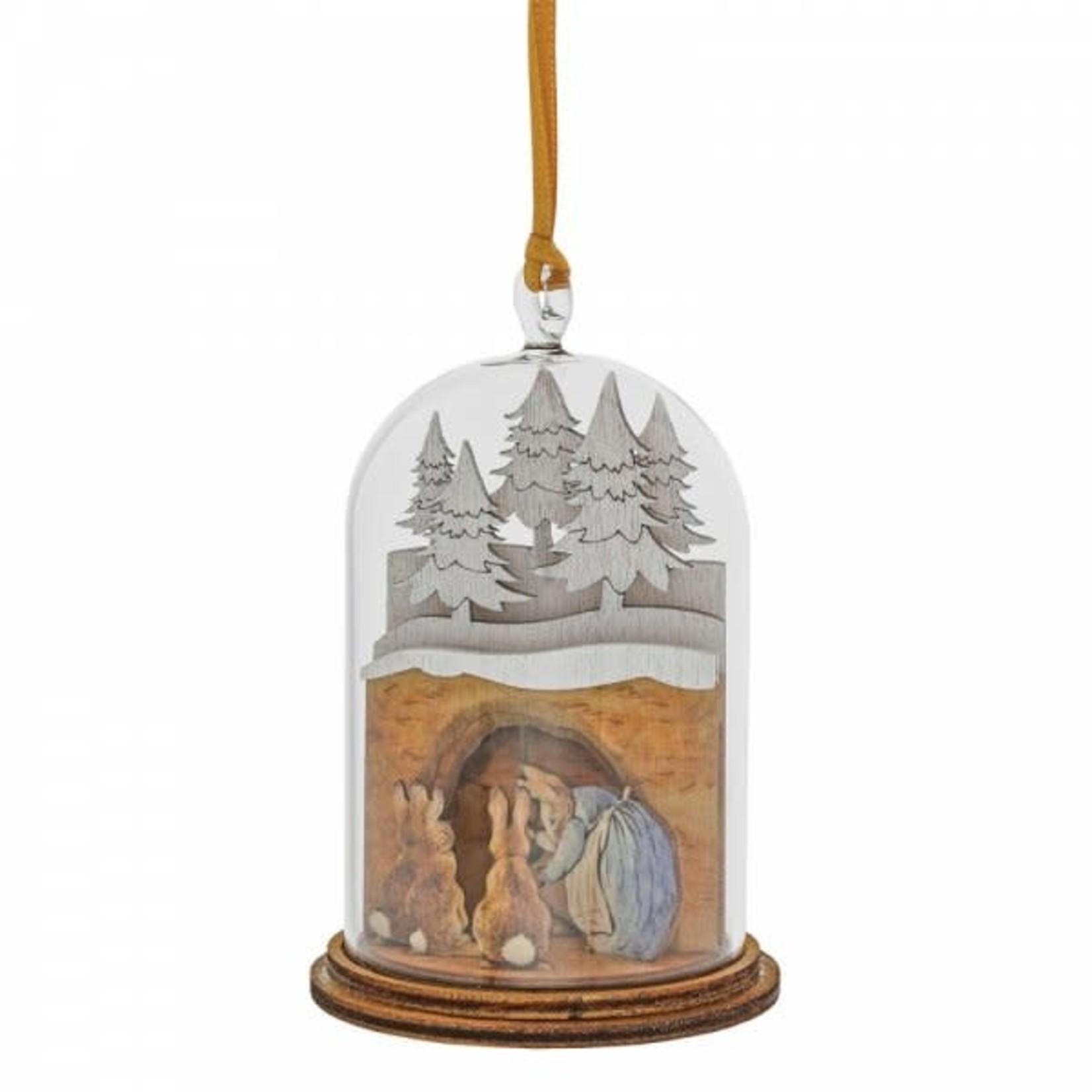 Peter Rabbit Kloche Peter Rabbit, Mrs Rabbit in Burrow Wooden Hanging Decorations