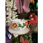 World of Make Believe Fairy Hanging Teacup Bird Feeder - Poppy