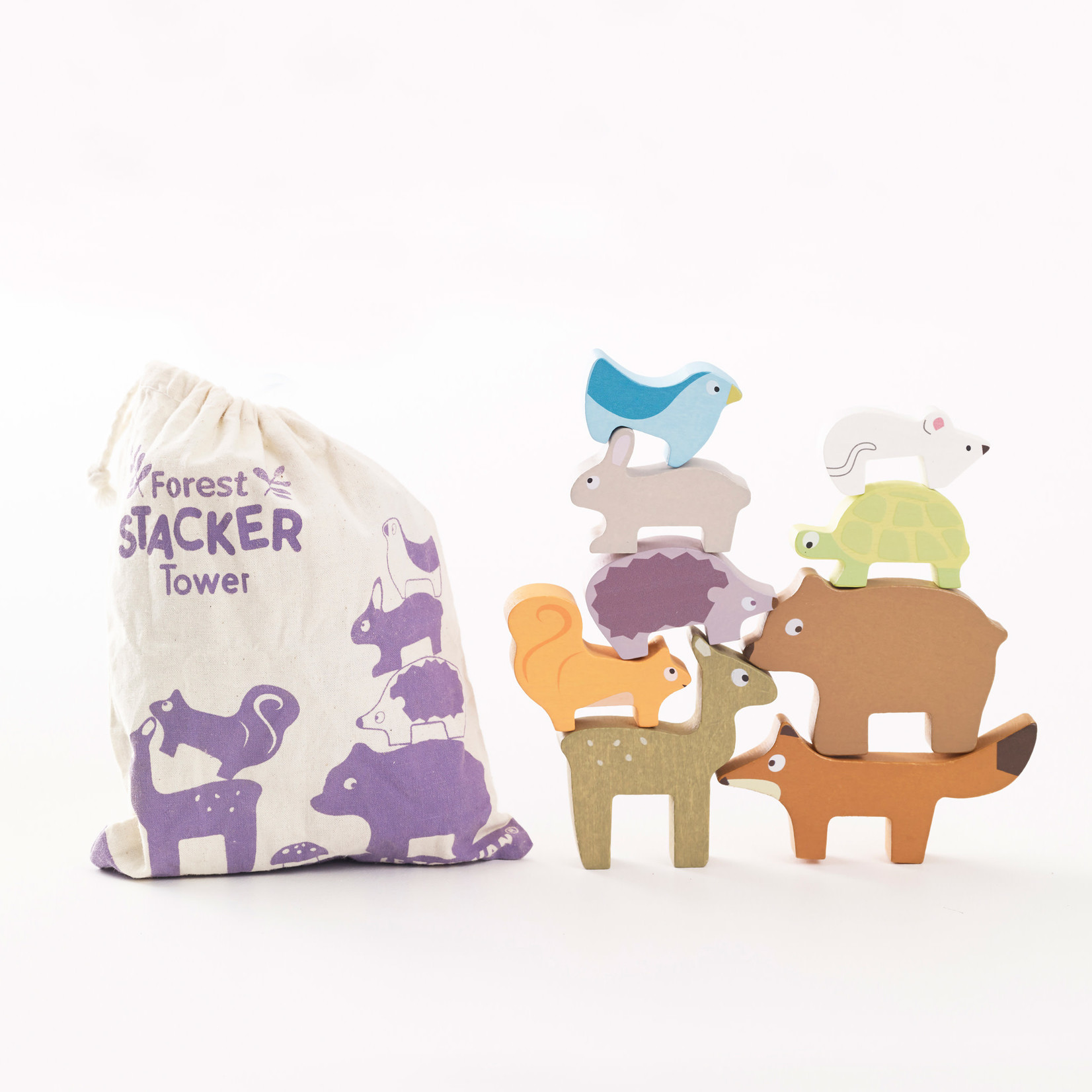 Petilou Forest Stacking Animal Tower & Bag