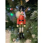 Gisela Graham Jointed Wood Nutcracker with Black Hat Hanging Decoration