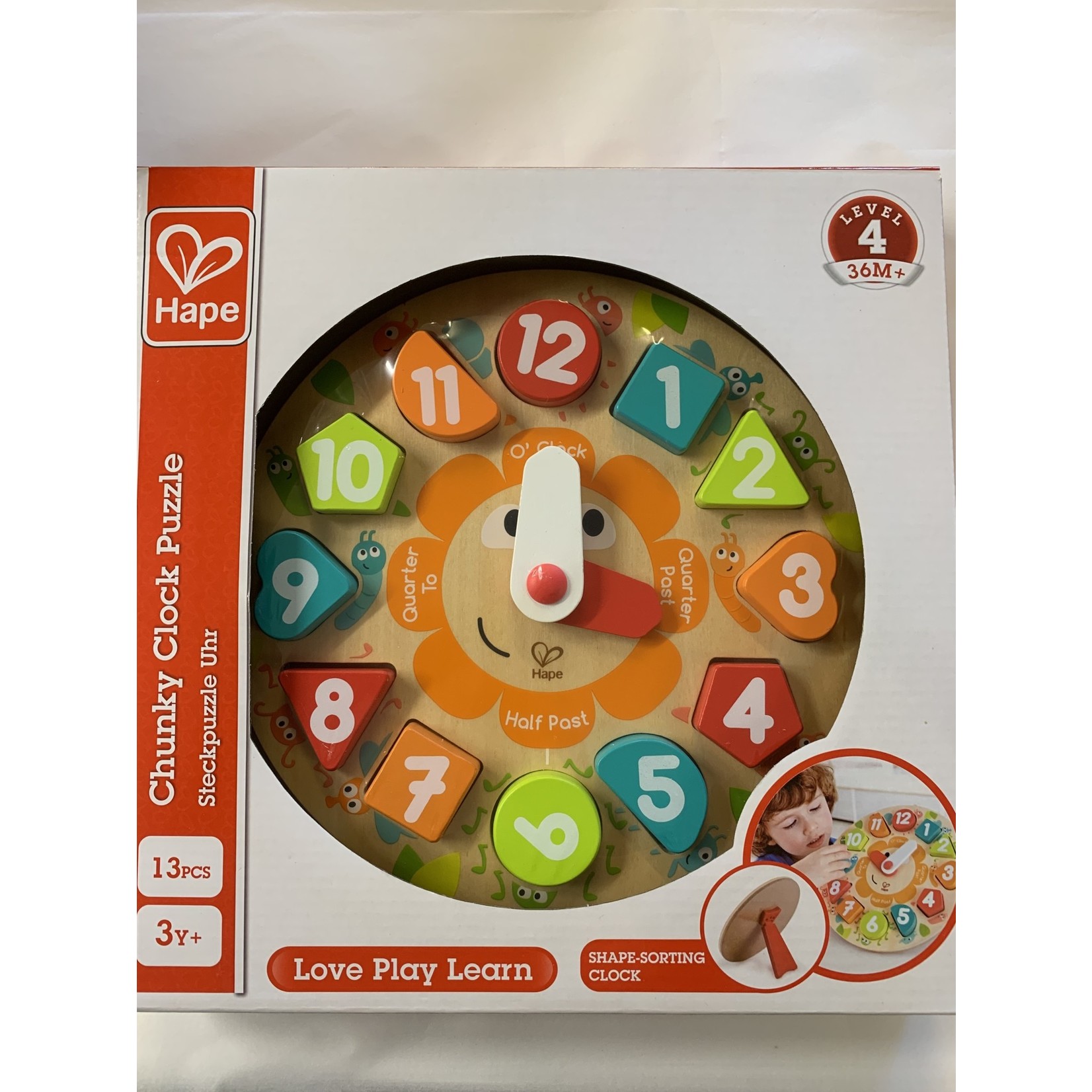 Hape Chunky Wooden Clock Puzzle