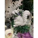 Gisela Graham Resin White Squirrel with Purple Wreath Decoration