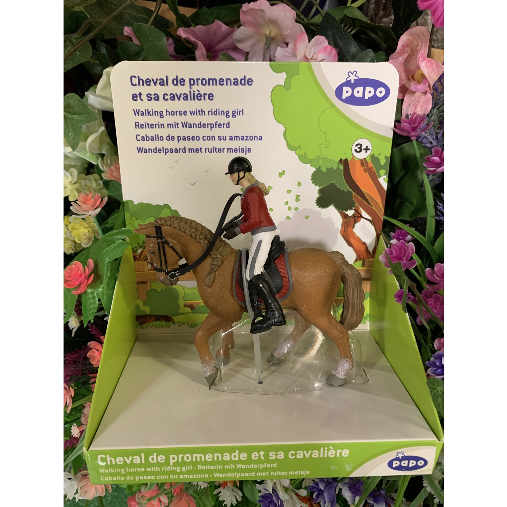 Papo Papo - Walking Horse with Riding Girl Gift Set