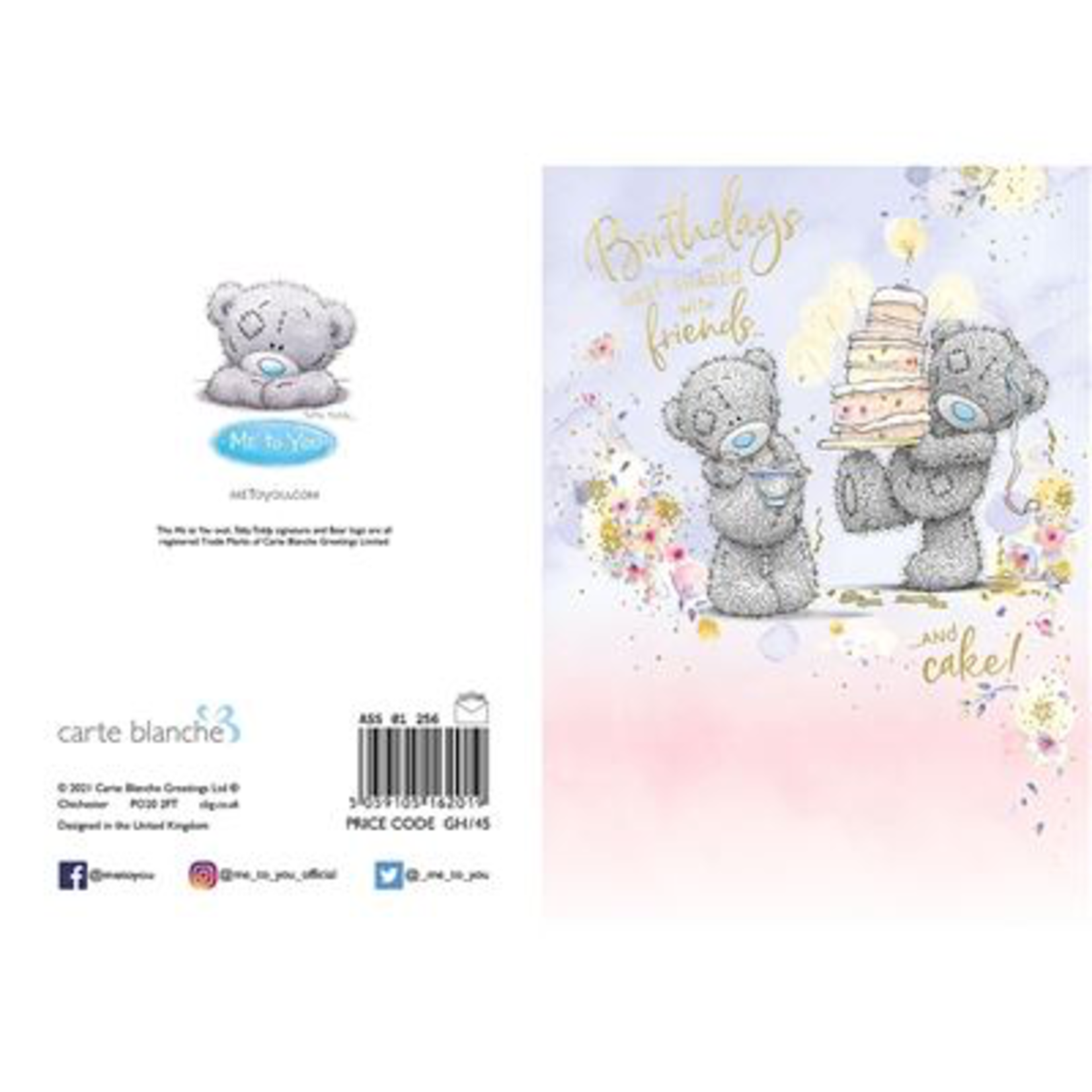 Me to You Bears with Birthday Cake Card