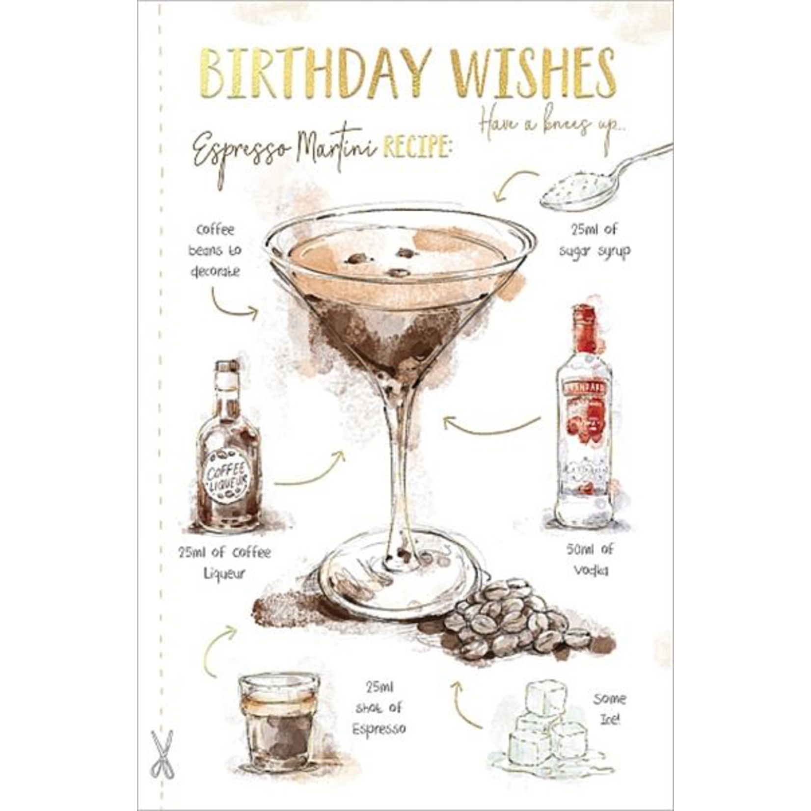 Wishing Well Studios Birthday Espresso Martini Greeting Card