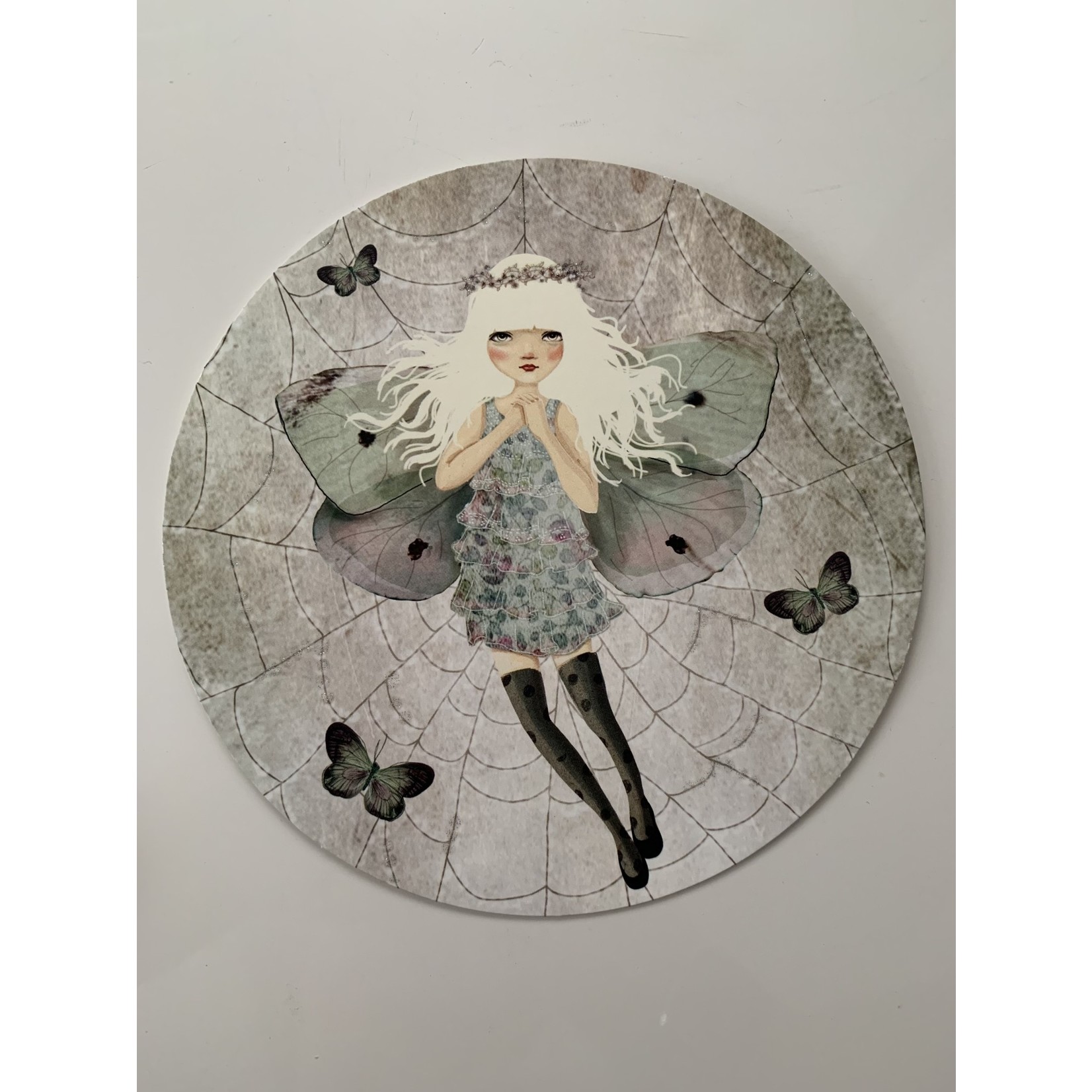 Santoro Round Postcard - Butterfly Fairy