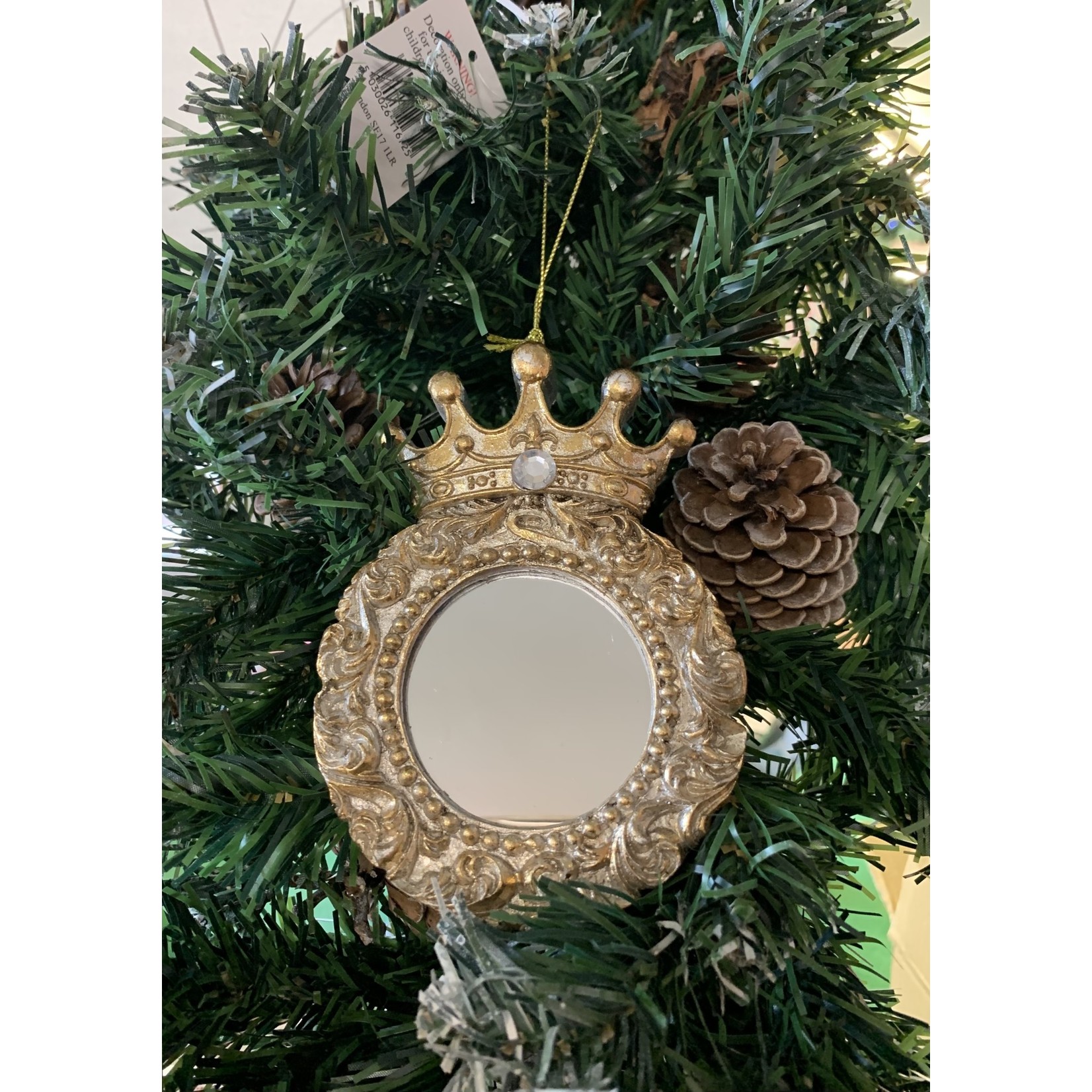 Gold Resin Antique Style Mirror Tree Decoration - A