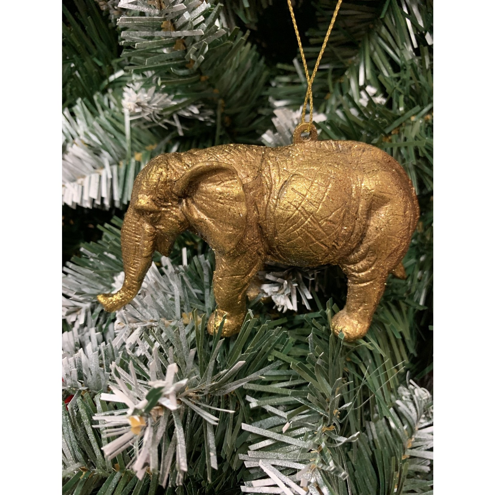 Decoris Gold Shatterproof Elephant Hanging Decoration