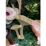 Gisela Graham Pale Gold Glitter Resin Upwards Toadstool Decoration