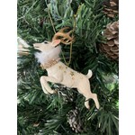 Gisela Graham White & Gold Resin Stag Tree Decoration