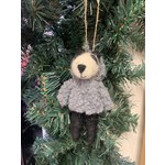 Mixed Wool Badger in Grey Jumper Hanging Decoration