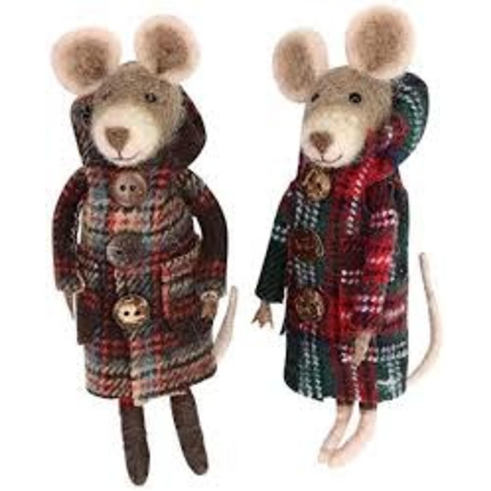 Mixed Wool Mouse with Plaid Coat ( 2 designs to pick from )