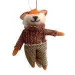 Mixed Wool Fox in Jumper Christmas Decoration