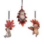 Resin Squirrel with Leaf Christmas Decoration